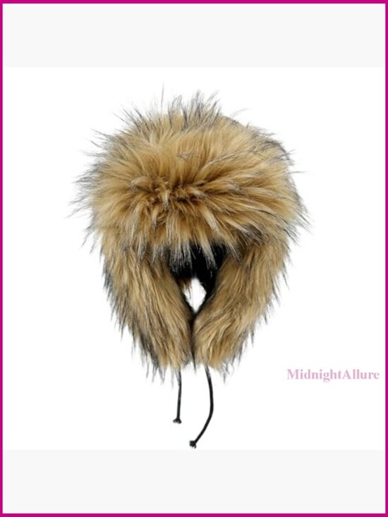 Faux Fur Trapper Hat with Earmuffs, Winter Warm Unisex Adult Size main image 5